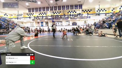 37 lbs Rr Rnd 1 - Daxton Moore, Black Fox Wrestling Club vs Braxley Harjo, Berryhill Wrestling Club