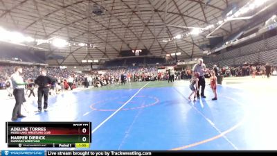 55 lbs Champ. Round 2 - Adeline Torres, Moses Lake Wrestling Club vs Harper Dierick, Maddogs Wrestling