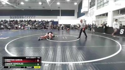 132 lbs Cons. Round 4 - Carson Gonzalez, Murrieta Valley vs Christian Garcia, La Serna