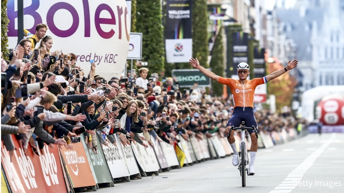 Dutch Mathieu van der Poel of Alpecin-Deceuninck wins the 2024 UCI World Gravel Championships