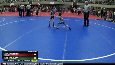 45 lbs Round 2 - Evalynn Schulz, Whitelaw Warriors vs Jayla Webster, Prescott