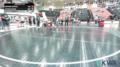 170 lbs Final - Hayden Justice, Tahlequah Wrestling Club vs Jaydan Gates, Gore Pirate Youth Wrestling
