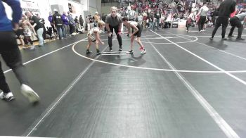 52-55 lbs Round Of 16 - Deryk Justice, Wagoner Takedown Club vs Hunter Wells, Claremore Wrestling Club