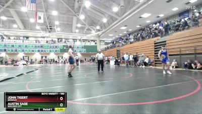 190 lbs Champ. Round 1 - John Tigert, Brawley vs Austin Sage, Boulder City