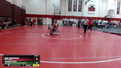 141 lbs Champ. Round 2 - Ben Whitright, Unattached vs Mason Culp, Unattached Clackamas Community College