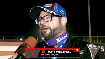 Matt Westfall Reacts After Amazing Catfish Effort To Score Third USAC Win At Red Dirt