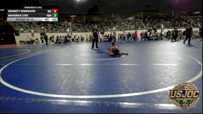 55 lbs Round Of 16 - Bennett Roberson, Blaine County Grapplers vs Maverick Cox, Panhandle RTC