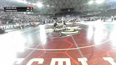 Girls 1B/2B/1A 190 Champ. Round 2 - Arianna Vaca, Wapato (Girls) vs Chloe Willis, Rainier (Girls)