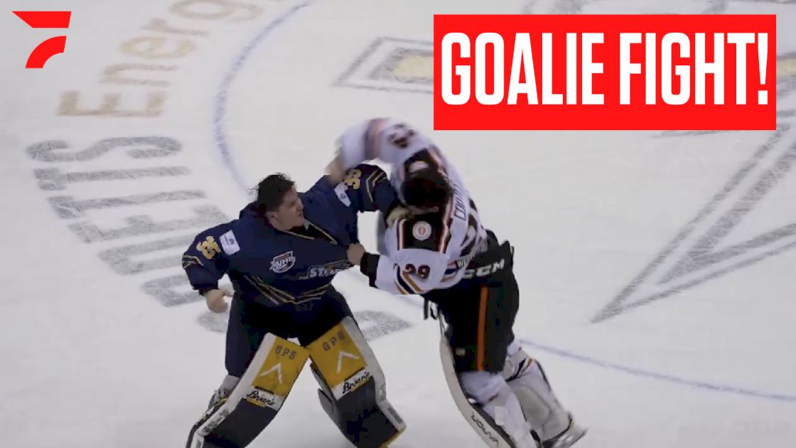 GOALIE FIGHT: AJHL Goalies Drop The Gloves At Center Ice