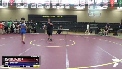 92 lbs Semifinal - Grayson Manning, Moen Wrestling Academy vs Cain Crosson, Iowa