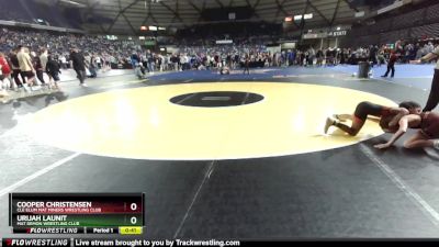 88 lbs Champ. Round 2 - Cooper Christensen, Cle Elum Mat Miners Wrestling Club vs Urijah Launit, Mat Demon Wrestling Club