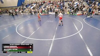 92 lbs Champ. Round 1 - Logan Emerson, Northside Wrestling Club vs Rockwell Elton, Santaquin