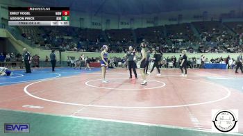 92 lbs Consi Of 8 #1 - Emily Vogel, Midwest City Lady Bombers vs Addison Price, Bixby JH Girls