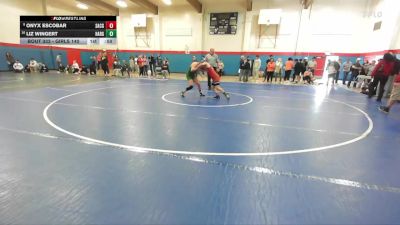 Girls 140 lbs Cons. Round 1 - Liz Wingert, Harbor Girls vs Onyx Escobar, Santa Cruz Girls