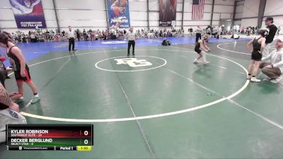 68 lbs Rd# 8- 12:30pm Saturday Final Pool - Decker Berglund, SELECT Utah vs Kyler Robinson, SouthWest Elite