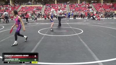 75 lbs Semifinal - Savannah Vice, Bluestem Wrestling Club vs Persayus Lorenzo-DeHerrera, Duran Elite