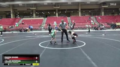 58 lbs Cons. Semi - Callen Bowman, Linn County Twisters vs Mason Divers, Victory