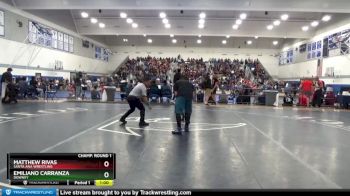 160 lbs Champ. Round 1 - Matthew Rivas, Santa Ana Wrestling vs Emiliano Carranza, Downey
