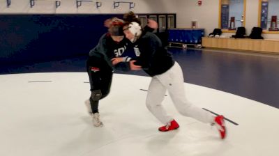 Emma Baertlein & Carolina Moreno Drill Before NWCA All-Star Classic