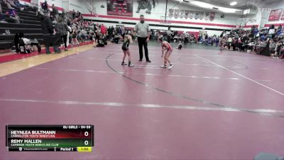 54-59 lbs Round 4 - Heynlea Bultmann, Carrollton Youth Wrestling vs Remy Mallen, Cameron Youth Wrestling Club