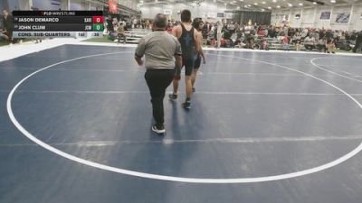 144 lbs Cons. Sub-quarters - John Clum, JJs Club Wrestling vs Jason DeMarco, Xavier