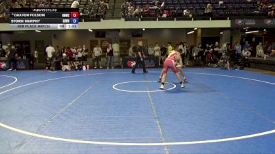 120 lbs 3rd Place Match - Daxton Folsom, Open Mats Wrestling Club vs Storm Murphy, Grindhouse Wrestling
