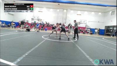 112 lbs 3rd Place - Isaac Nickels, Weatherford Youth Wrestling vs Westyn Owens, Unattached