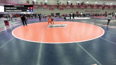 124 A 5th Place Match - Isabella Gonzales, Iowa vs Rose Kaplan, Indiana Tech