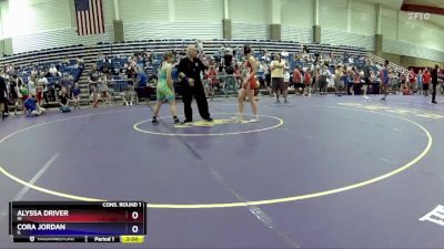 108 lbs Cons. Round 1 - Alyssa Driver, IN vs Cora Jordan, IL