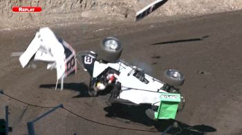 Aydan Saunders Walks Away From A Nasty Flip At Merced Speedway