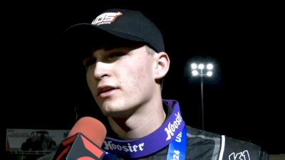 Corey Day Reacts After Outdueling Carson Macedo To Win USAC Merced Opener