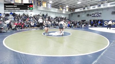 190 lbs Champ. Round 1 - Madison Diaz, San Clemente vs Savahnna Mussa, Canyon Springs