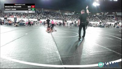 105 lbs Quarterfinal - Braelynn Williams, Wagoner Takedown Club vs Legacy Dunn, Kipp Tulsa