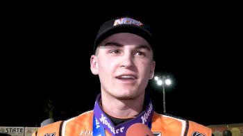 Corey Day Reacts After Earning First USAC Turkey Night Grand Prix Title