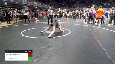 84 lbs Round Of 16 - Faylinn Fernandes, Wilkes Barre vs Isabelle Folks, North Allegheny