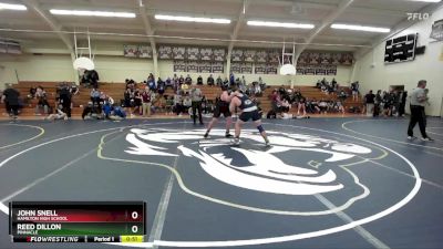 285 lbs Cons. Round 4 - Reed Dillon, Pinnacle vs John Snell, Hamilton High School