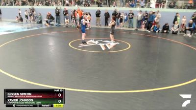 70 lbs Round 2 - Brysen Simeon, Bethel Freestyle Wrestling Club vs Xavier Johnson, Chugach Eagles Wrestling Club