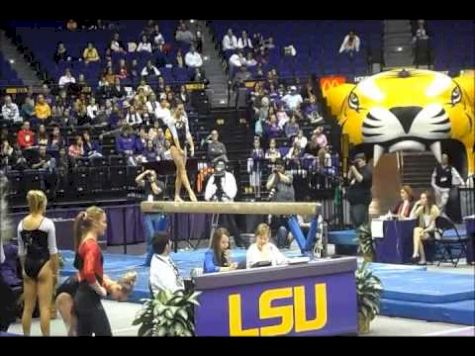 Rheagan Courville LSU v Ball State (9.975 on FX) 1-4-13