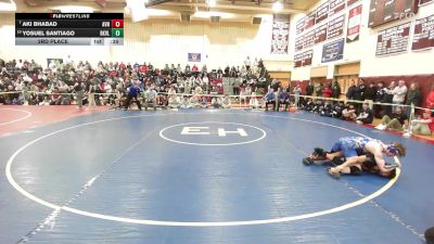 132 lbs 3rd Place - Aki Bhabad, Avon vs Yosuel Santiago, Rockville