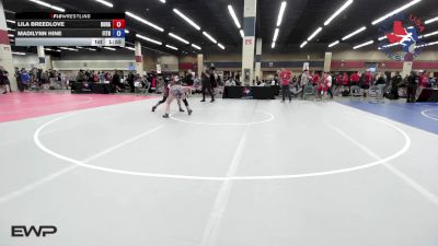 110 lbs 2nd Place - Lila Breedlove, Borger High School Wrestling vs Madilynn Hine, Fitness Fight Factory Wrestling Club