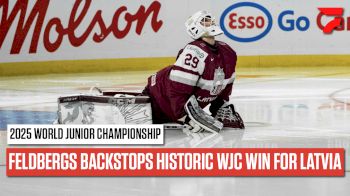 Linards Feldbergs Backstops Historic World Juniors Win For Team Latvia In 3-2 Shootout Win Vs Canada