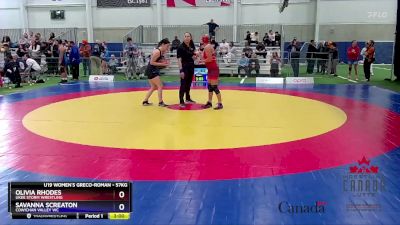 57kg Round 5 - Olivia Rhodes, Ukee Storm Wrestling vs Savanna Screaton, Cowichan Valley WC