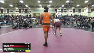 285 lbs Round 3 - Dalton Wolf, Fennimore vs Romeo Klein, Prairie, Cedar Rapids