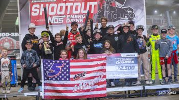 Kyle Larson Reacts After Scoring Second Golden Driller At Tulsa Shootout