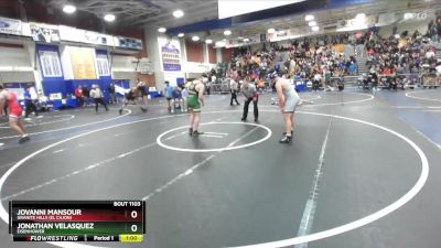 190 lbs Cons. Round 3 - Jovanni Mansour, Granite Hills (El Cajon) vs Jonathan Velasquez, Eisenhower