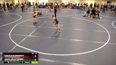 92 lbs Champ. Round 2 - Lincoln Kleinknight, Waconia Wrestling Club vs Owen Urijah Bieber, Bemidji Wrestling Club