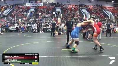 220 lbs Quarterfinal - Jake Winden, Bay County Road Runners vs Harland Begg, Simmons Academy Of Wrestling