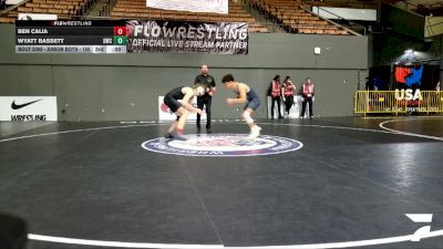 Junior Boys - 165 lbs Cons. Round 5 - Leon Bleess, Peninsula Wrestling Club vs Adrian Rodriguez