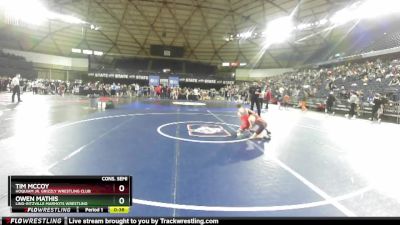 77 lbs Cons. Semi - Owen Mathis, Lind-Ritzville Marmots Wrestling vs Tim McCoy, Hoquiam Jr. Grizzly Wrestling Club