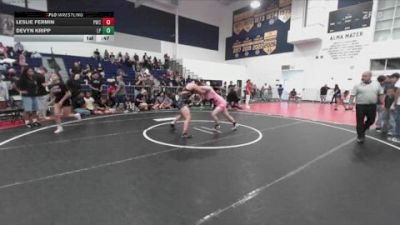 155 lbs Cons. Semi - Devyn Kripp, LB Poly vs Leslie Fermin, Pounders Wrestling Club